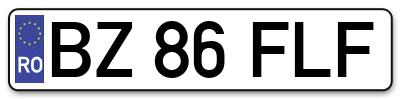 Placuta inmatriculare numar auto  BZ-86-FLF, BZ 86 FLF, BZ86FLF