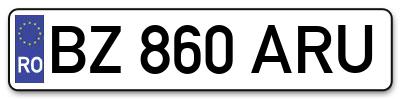 Placuta inmatriculare numar auto  BZ-860-ARU, BZ 860 ARU, BZ860ARU