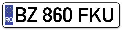 Placuta inmatriculare numar auto  BZ-860-FKU, BZ 860 FKU, BZ860FKU