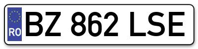 Placuta inmatriculare numar auto  BZ-862-LSE, BZ 862 LSE, BZ862LSE