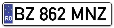 Placuta inmatriculare numar auto  BZ-862-MNZ, BZ 862 MNZ, BZ862MNZ