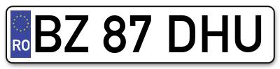 Placuta inmatriculare numar auto  BZ-87-DHU, BZ 87 DHU, BZ87DHU