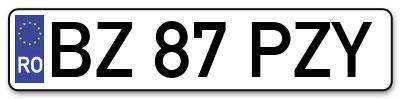 Placuta inmatriculare numar auto  BZ-87-PZY, BZ 87 PZY, BZ87PZY