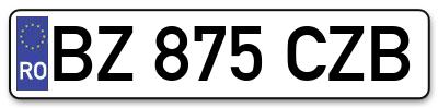 Placuta inmatriculare numar auto  BZ-875-CZB, BZ 875 CZB, BZ875CZB