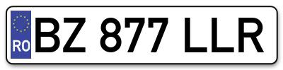 Placuta inmatriculare numar auto  BZ-877-LLR, BZ 877 LLR, BZ877LLR