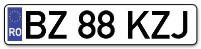 Placuta inmatriculare numar auto  BZ-88-KZJ, BZ 88 KZJ, BZ88KZJ
