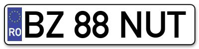 Placuta inmatriculare numar auto  BZ-88-NUT, BZ 88 NUT, BZ88NUT