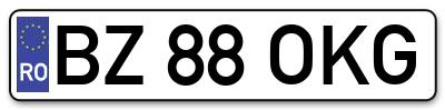 Placuta inmatriculare numar auto  BZ-88-OKG, BZ 88 OKG, BZ88OKG