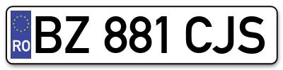 Placuta inmatriculare numar auto  BZ-881-CJS, BZ 881 CJS, BZ881CJS