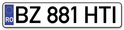 Placuta inmatriculare numar auto  BZ-881-HTI, BZ 881 HTI, BZ881HTI