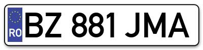Placuta inmatriculare numar auto  BZ-881-JMA, BZ 881 JMA, BZ881JMA
