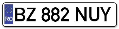 Placuta inmatriculare numar auto  BZ-882-NUY, BZ 882 NUY, BZ882NUY