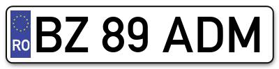 Placuta inmatriculare numar auto  BZ-89-ADM, BZ 89 ADM, BZ89ADM