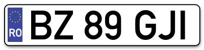 Placuta inmatriculare numar auto  BZ-89-GJI, BZ 89 GJI, BZ89GJI