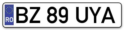 Placuta inmatriculare numar auto  BZ-89-UYA, BZ 89 UYA, BZ89UYA