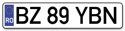 Placuta inmatriculare numar auto  BZ-89-YBN, BZ 89 YBN, BZ89YBN