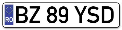 Placuta inmatriculare numar auto  BZ-89-YSD, BZ 89 YSD, BZ89YSD