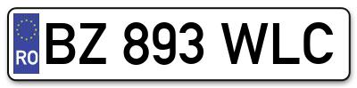 Placuta inmatriculare numar auto  BZ-893-WLC, BZ 893 WLC, BZ893WLC