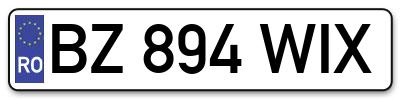 Placuta inmatriculare numar auto  BZ-894-WIX, BZ 894 WIX, BZ894WIX