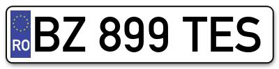 Placuta inmatriculare numar auto  BZ-899-TES, BZ 899 TES, BZ899TES