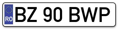Placuta inmatriculare numar auto  BZ-90-BWP, BZ 90 BWP, BZ90BWP