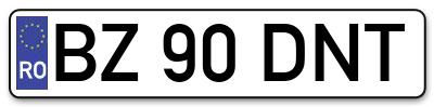 Placuta inmatriculare numar auto  BZ-90-DNT, BZ 90 DNT, BZ90DNT