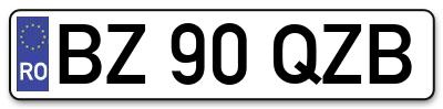 Placuta inmatriculare numar auto  BZ-90-QZB, BZ 90 QZB, BZ90QZB