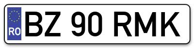 Placuta inmatriculare numar auto  BZ-90-RMK, BZ 90 RMK, BZ90RMK