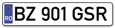 Placuta inmatriculare numar auto  BZ-901-GSR, BZ 901 GSR, BZ901GSR