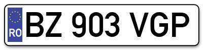 Placuta inmatriculare numar auto  BZ-903-VGP, BZ 903 VGP, BZ903VGP