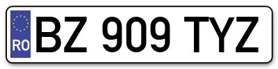 Placuta inmatriculare numar auto  BZ-909-TYZ, BZ 909 TYZ, BZ909TYZ