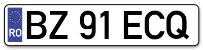 Placuta inmatriculare numar auto  BZ-91-ECQ, BZ 91 ECQ, BZ91ECQ