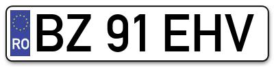 Placuta inmatriculare numar auto  BZ-91-EHV, BZ 91 EHV, BZ91EHV