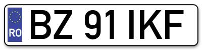 Placuta inmatriculare numar auto  BZ-91-IKF, BZ 91 IKF, BZ91IKF