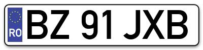 Placuta inmatriculare numar auto  BZ-91-JXB, BZ 91 JXB, BZ91JXB