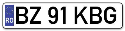 Placuta inmatriculare numar auto  BZ-91-KBG, BZ 91 KBG, BZ91KBG