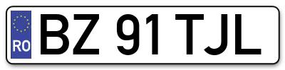 Placuta inmatriculare numar auto  BZ-91-TJL, BZ 91 TJL, BZ91TJL