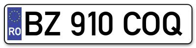 Placuta inmatriculare numar auto  BZ-910-COQ, BZ 910 COQ, BZ910COQ