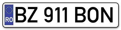 Placuta inmatriculare numar auto  BZ-911-BON, BZ 911 BON, BZ911BON