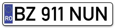 Placuta inmatriculare numar auto  BZ-911-NUN, BZ 911 NUN, BZ911NUN