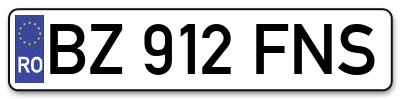 Placuta inmatriculare numar auto  BZ-912-FNS, BZ 912 FNS, BZ912FNS