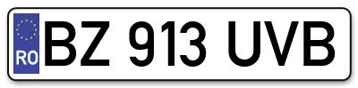 Placuta inmatriculare numar auto  BZ-913-UVB, BZ 913 UVB, BZ913UVB