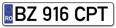 Placuta inmatriculare numar auto  BZ-916-CPT, BZ 916 CPT, BZ916CPT