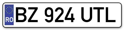 Placuta inmatriculare numar auto  BZ-924-UTL, BZ 924 UTL, BZ924UTL