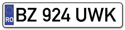 Placuta inmatriculare numar auto  BZ-924-UWK, BZ 924 UWK, BZ924UWK