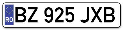 Placuta inmatriculare numar auto  BZ-925-JXB, BZ 925 JXB, BZ925JXB