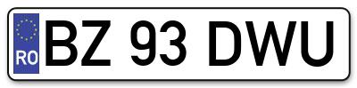 Placuta inmatriculare numar auto  BZ-93-DWU, BZ 93 DWU, BZ93DWU