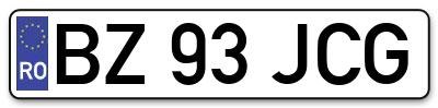 Placuta inmatriculare numar auto  BZ-93-JCG, BZ 93 JCG, BZ93JCG