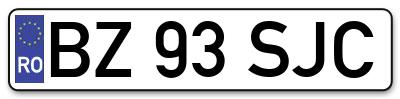 Placuta inmatriculare numar auto  BZ-93-SJC, BZ 93 SJC, BZ93SJC