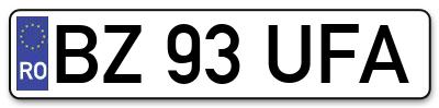 Placuta inmatriculare numar auto  BZ-93-UFA, BZ 93 UFA, BZ93UFA